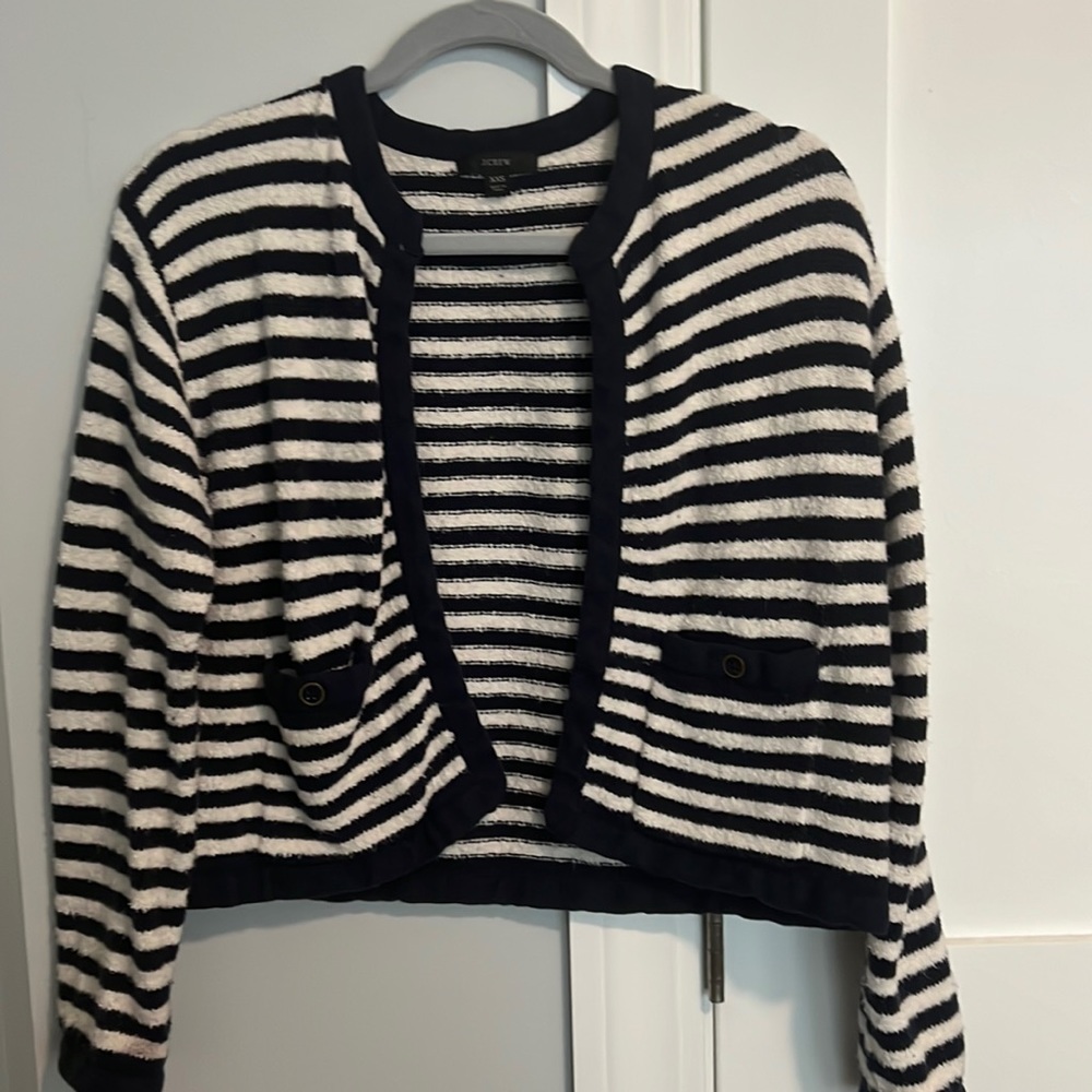 Jcrew navy cropped cardigan, extra extra small